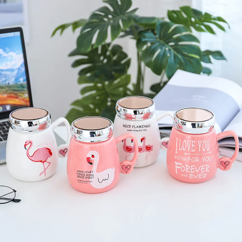 Милая креативная кружка для молочного кофе с фламинго стеклянная воды чашка чая