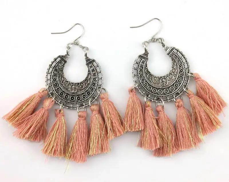 Винтажные серьги ZWPON в стиле бохо ручной работы с бахромой и кисточками для