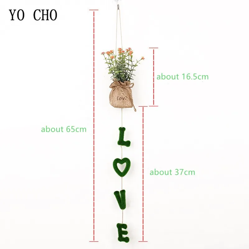 

YO CHO 4PCS Mini Flowers For Wedding Wall Home Decoration DIY Green Artificial Grass Hanging Plant Garden Bar Party Decor