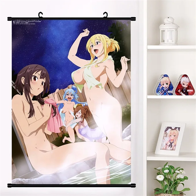 Аниме Манга KonoSuba Божье благословение на этом чудесном мире! Megumin Aqua Darkness Косплей настенные свитки Фреска плакат домашний декор - Цвет: U