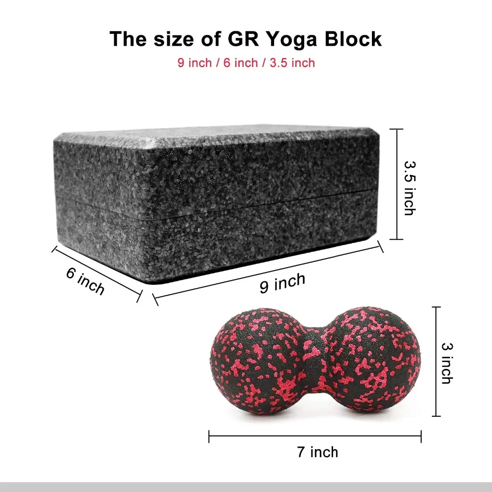 Комплект из 2 предметов EPP Yoga Block-Пилатес кирпич+ Йога Массаж арахисовый мяч для тренажерного зала фитнес-упражнения физио-массаж