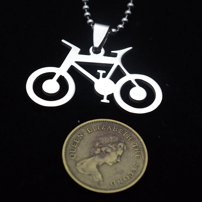 Подвеска из нержавеющей стали Шарм с изображением велосипеда ожерелье W/O SS цепь