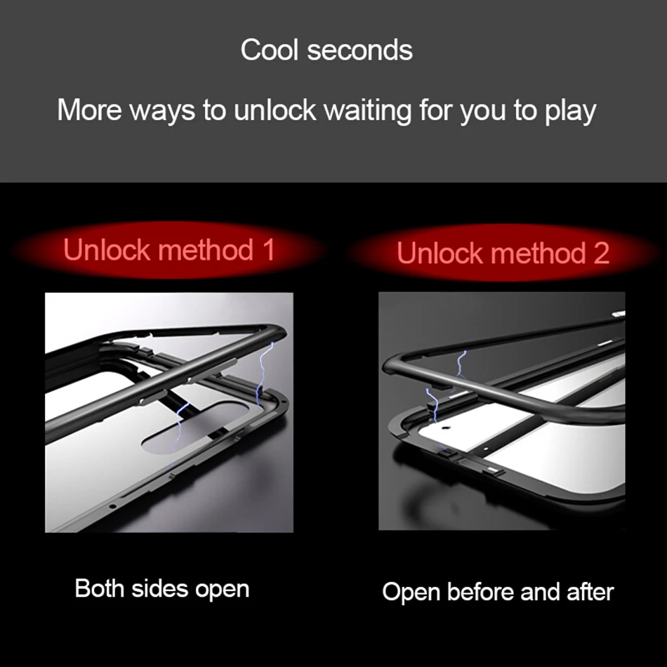 Marjay For Huawei P20 Pro Magneto Case Luxury Aluminum Metal Tempered Glass Back Cover Magnetic Adsorption Closure Fundas Coque | Мобильные