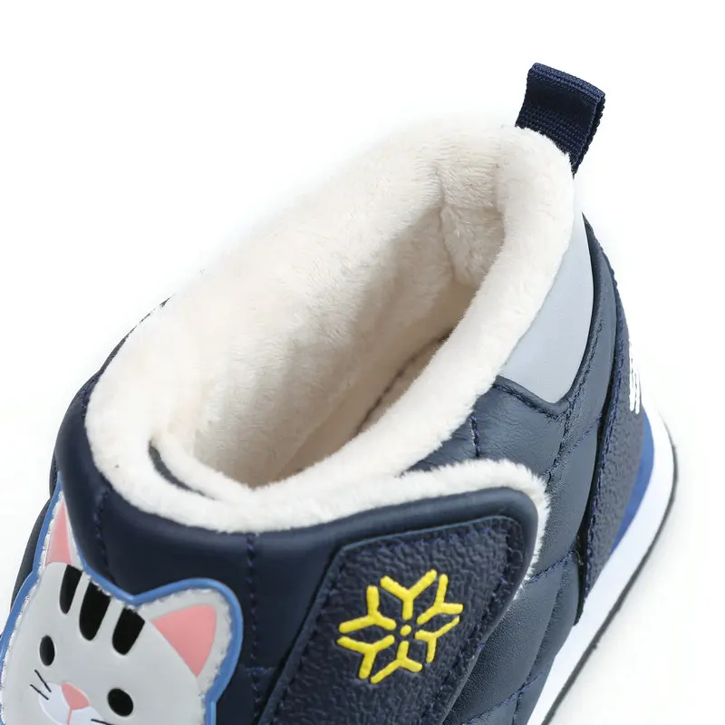 Kids winter boots late autumn boot little girl boy short style warm shoe fur insole cute animal pate design colorful free shippi