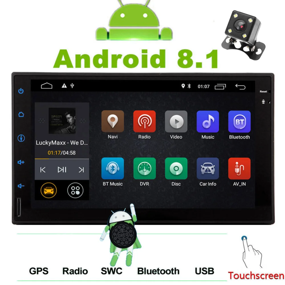 Головное устройство Android 8 1 двойной 2 Din автомобильный стерео головное Sat Nav bluetooth