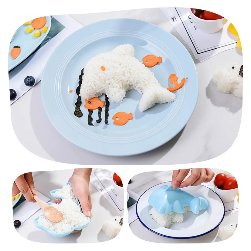Bakerdream 4 в 1 Аксессуары Bento ребенка кролика детские Дельфин плесень Райс Плесень