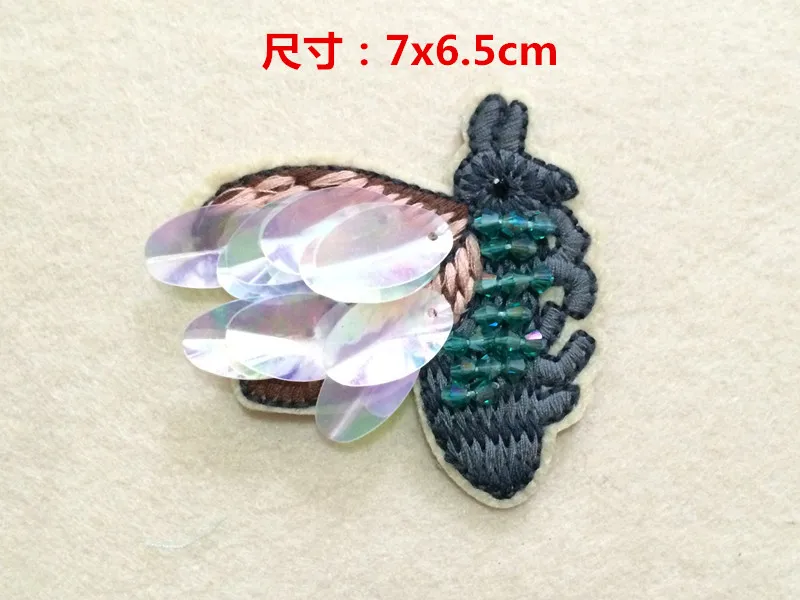 Нашивки с блестками и бусинами в виде птиц модная винтажная вышитая тканевая