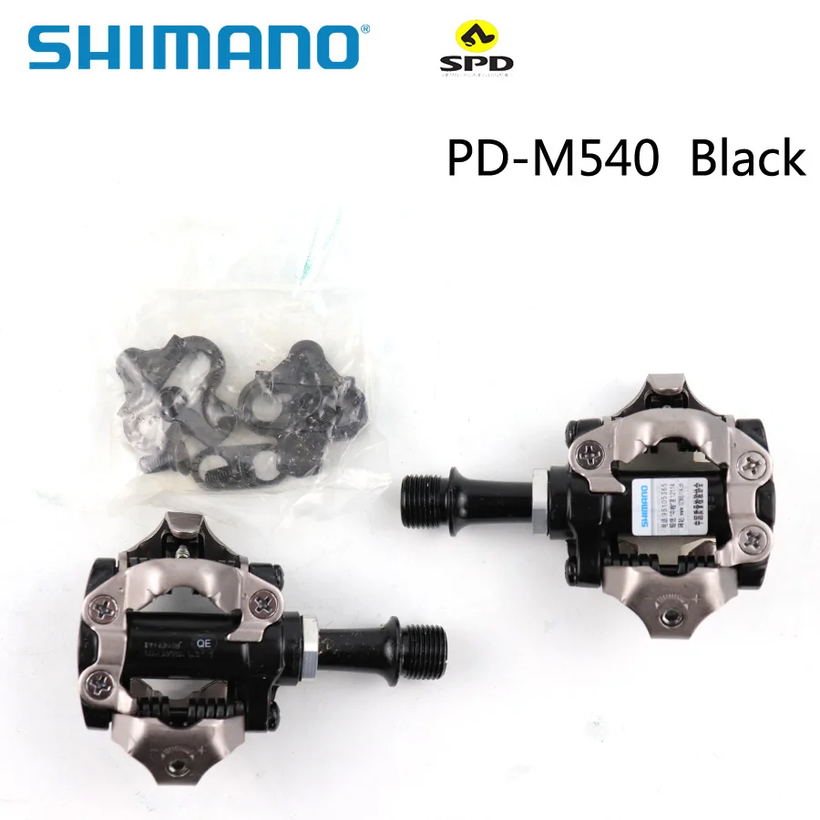 SHIMANO, PD-M540, самоблокирующиеся, оригинальная коробка, MTB, для горного велосипеда, без клипса, педали, черный/серебристый цвета, включают SM-SH51 части велосипеда