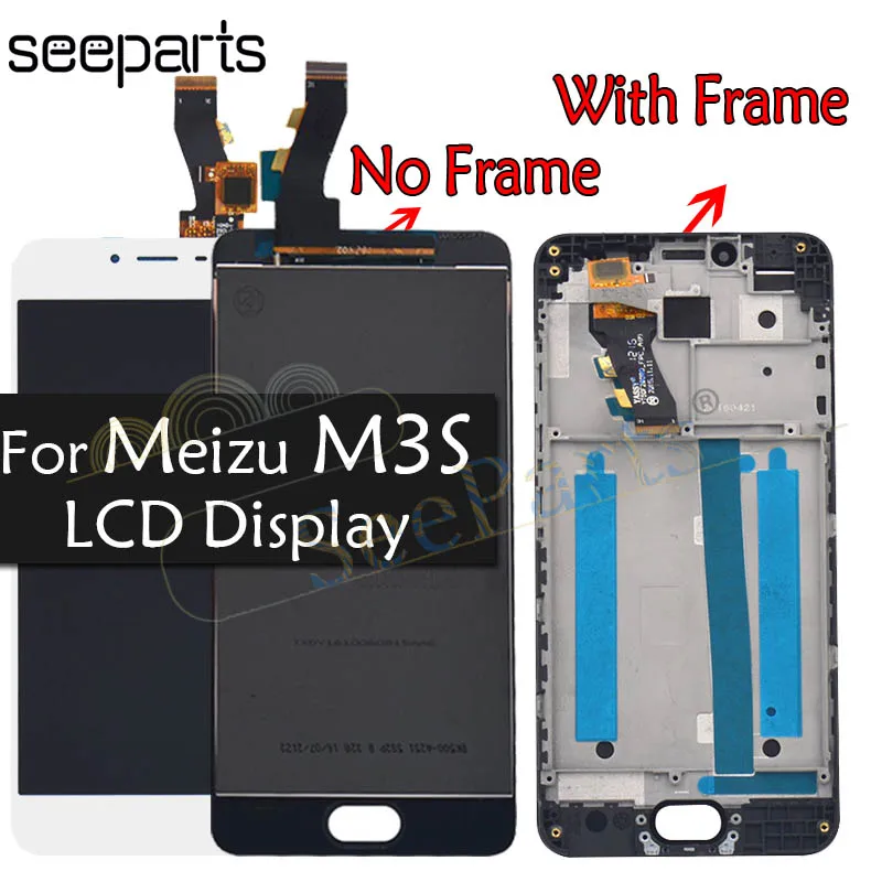 100% протестированный для Meizu M3S ЖК-дисплей кодирующий преобразователь сенсорного
