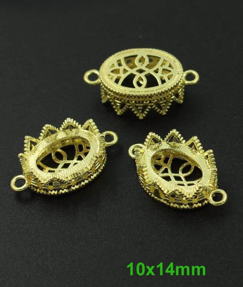 10x14mm with 2 loops Подвеска с открытой спиной, крепкие коронки, разъемные базы, Базовая установка, подходит для 10x14 мм, 13x18 мм, 18x25 мм, овальная Камея, смола кабошон, сделай сам - Color: 10x14mm with 2 loops