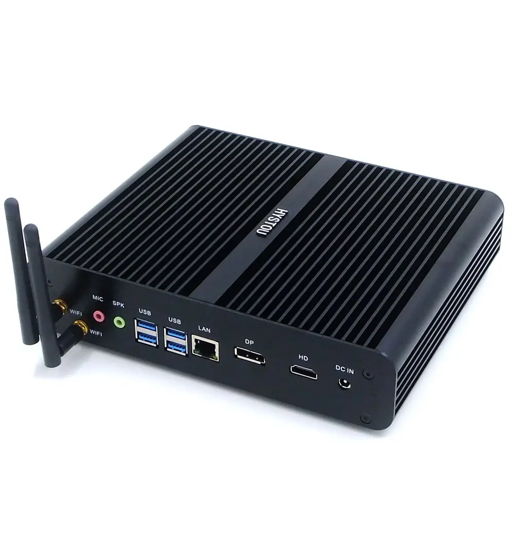 Hystou Intel Core i7 7500U Kaby Lake Мини ПК Windows 10 HD Graphics 620 безвентиляторный настольный
