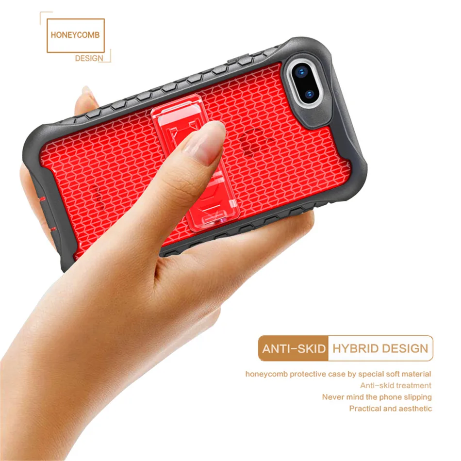 Case for iPhone 7 8 Shockproof Military Drop Tested Silicon Armor Cover 6 6s Foldable Kickstand TPU Coque Shell | Мобильные телефоны