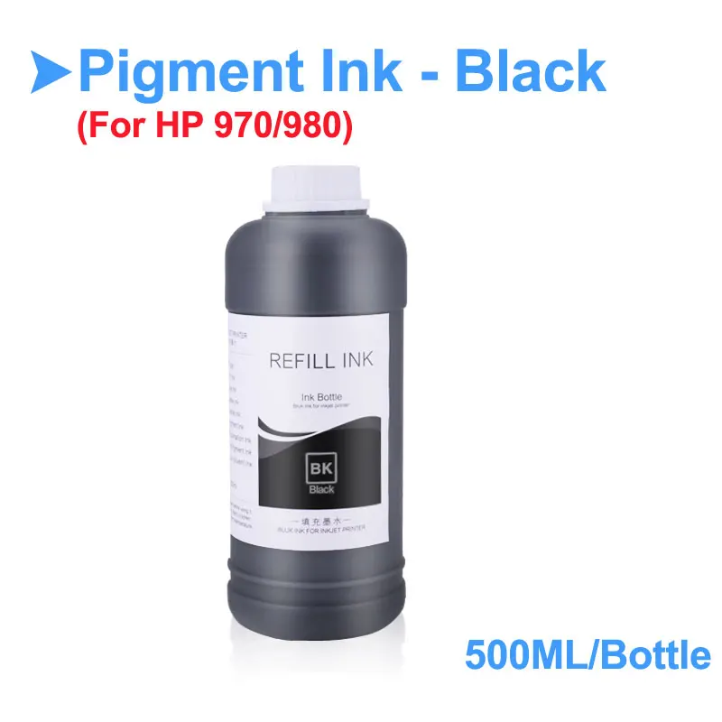 4x500 мл пигментные чернила бутылка для HP 970xl 971xl 980 Officejet Pro X451dn X551dw X476dn X576dw X555xh X585zdnf