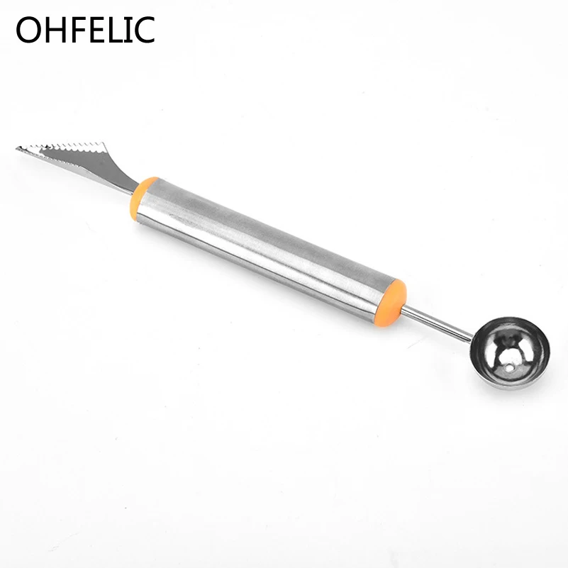 High Quality Stainless Steel Ice Cream Spoon Watermelon Spoons Fruit Carving Knife Melon Baller Practical Kitchen Accessories