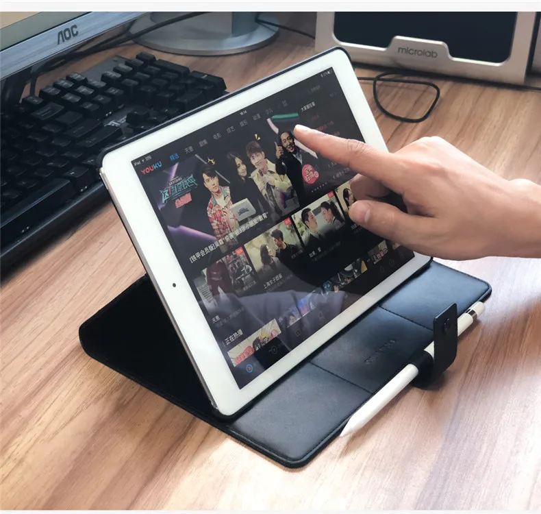 QIALINO чехол из натуральной кожи с откидной крышкой для iPad Pro 10,5 модный слот для карт ультра тонкий стенты Dormancy стенд сумка чехол для 10,5 дюймов