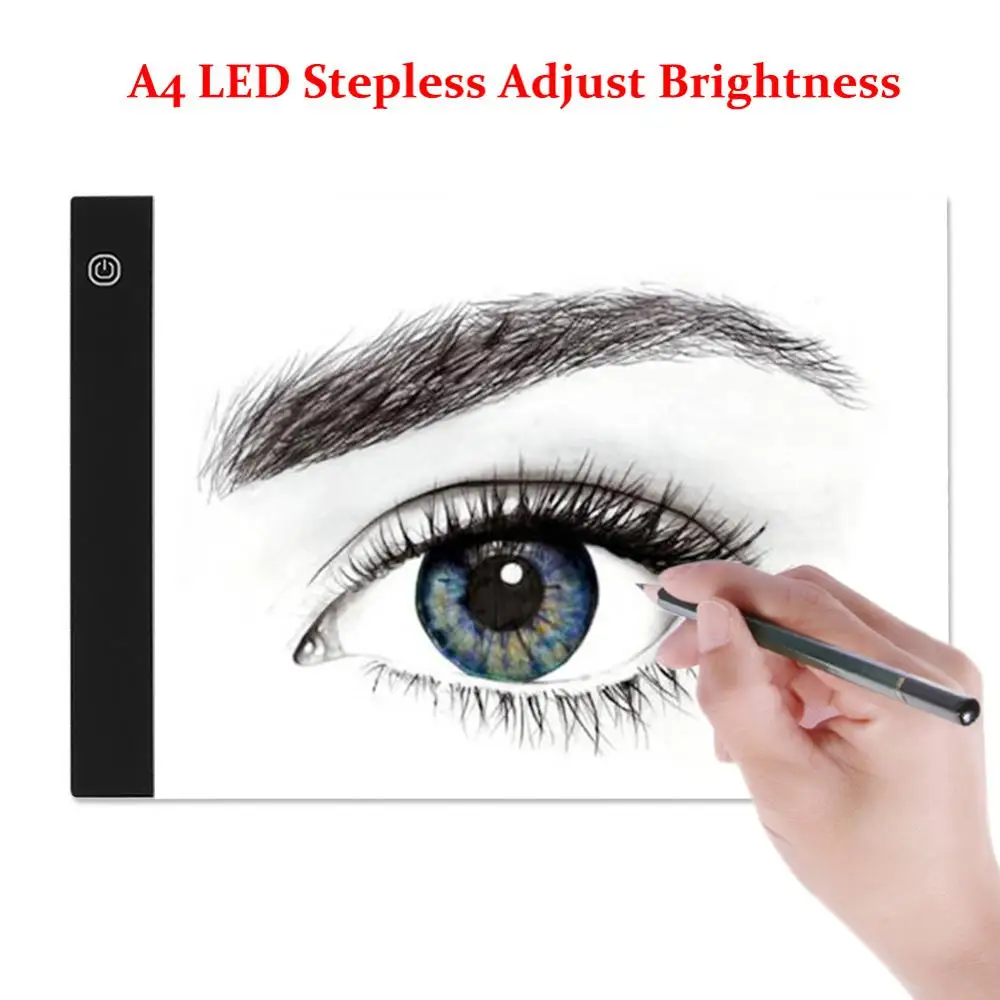 A4 Adjust Brightness VKTECH A3/A5 светодиодный цифровой планшет светодиодный светильник с сенсорным управлением с регулируемой яркостью рисунок Трассировка анимация копировальная доска Настольный коврик панель пластина - Цвет: A4 Adjust Brightness