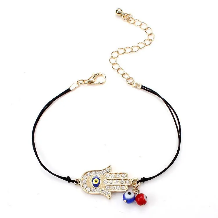 New arrival gold 5colors link chain braided rope string evil eye lucky charms fashion bracelets red blue bead for women | Украшения и