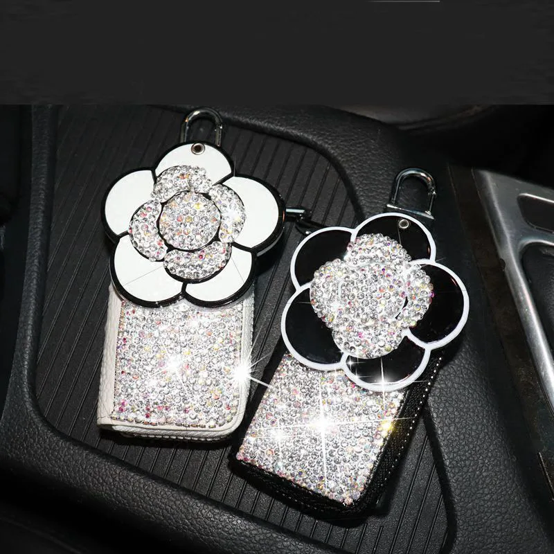 Прозрачный зеркальный чехол для ключей камелии стразы кошельки автомобильных