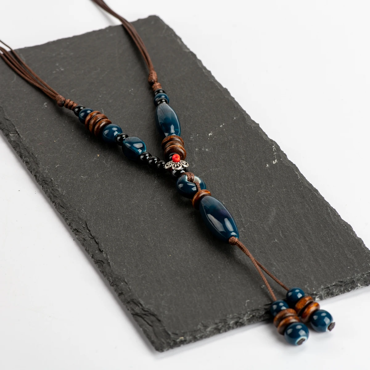 Женское Ожерелье с керамическими бусинами Heaert винтажное ожерелье в китайском