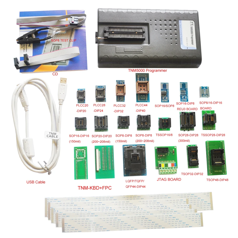 TNM5000 USB EPROM программатор + 19pc розетка включает TNM KBD адаптер для ремонта