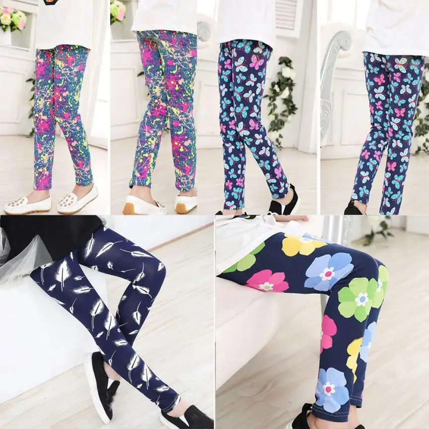 Baby Kids Girl Pants Summer Comfortable Cotton Children Trousers Printing Leggings Flower Kids Classic baby Girls Pencil Pants
