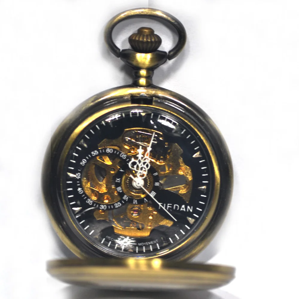 Роскошные модные Механические карманные часы скелетоны в стиле стимпанк под