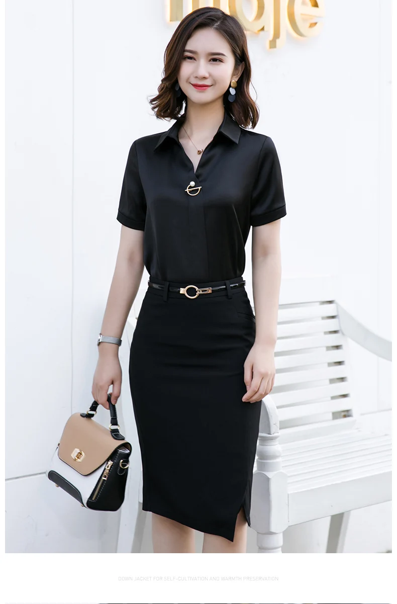Naviu Новая модная рубашка летние женские топы и блузки с коротким рукавом blusas для офисный официальный для женщин одежда