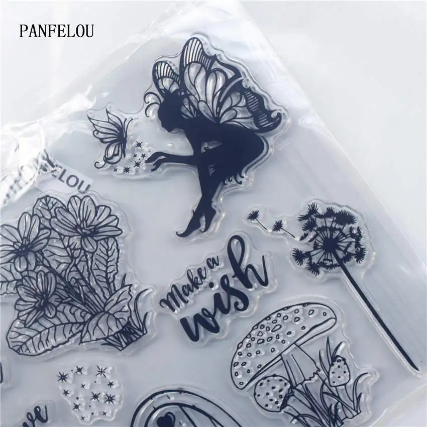 Прозрачный силиконовый штамп PANFELOU 18x12 5 см в виде лесной феи/печать сделай сам для