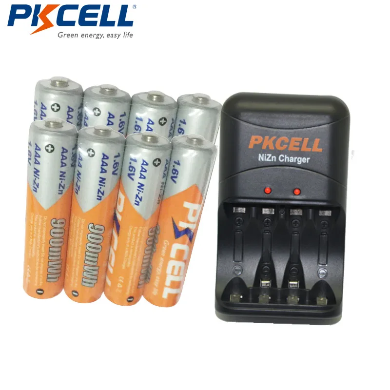 8 шт. NIZN 1 6 V 900MWH AAA аккумуляторная батарея и зарядное устройство 4 слота EU US Plug