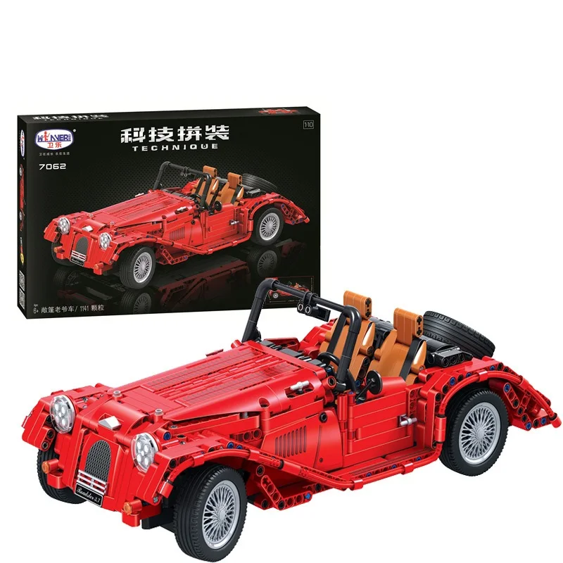 

Winner Technic Classic Vintage Convertible Car Building Blocks Sets Bricks City Supercar Model Kids Toys Gift Compatible 7062