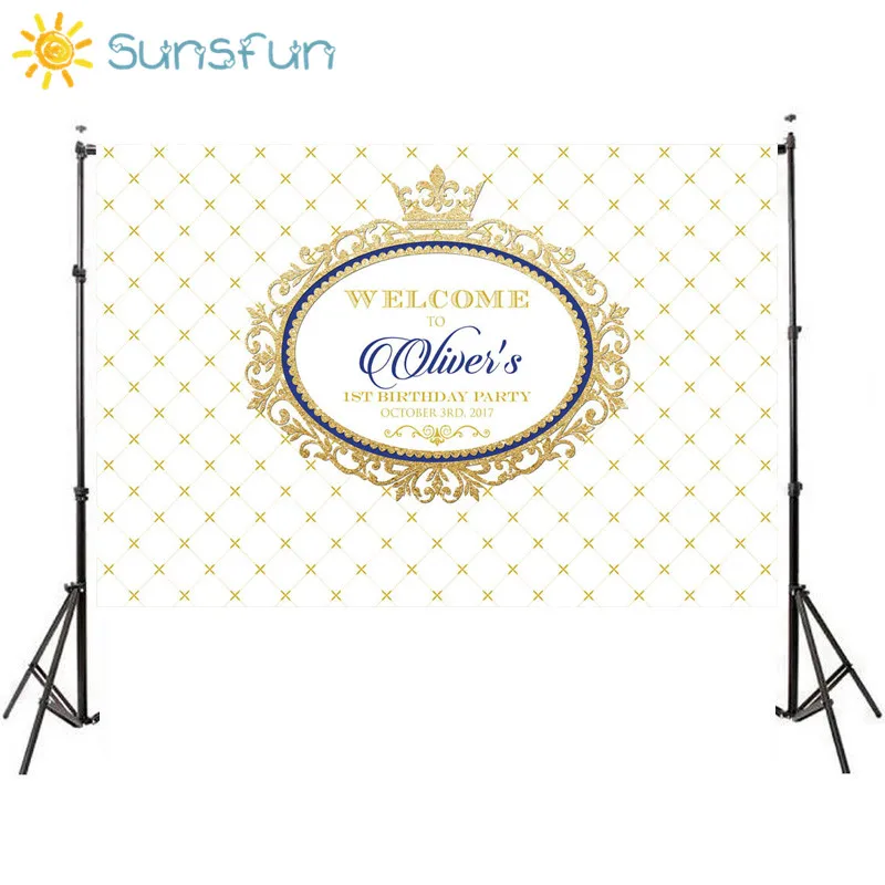 Sunsfun 7x5ft настроить имя Виниловый фон для фотосъемки с изображением принца короной