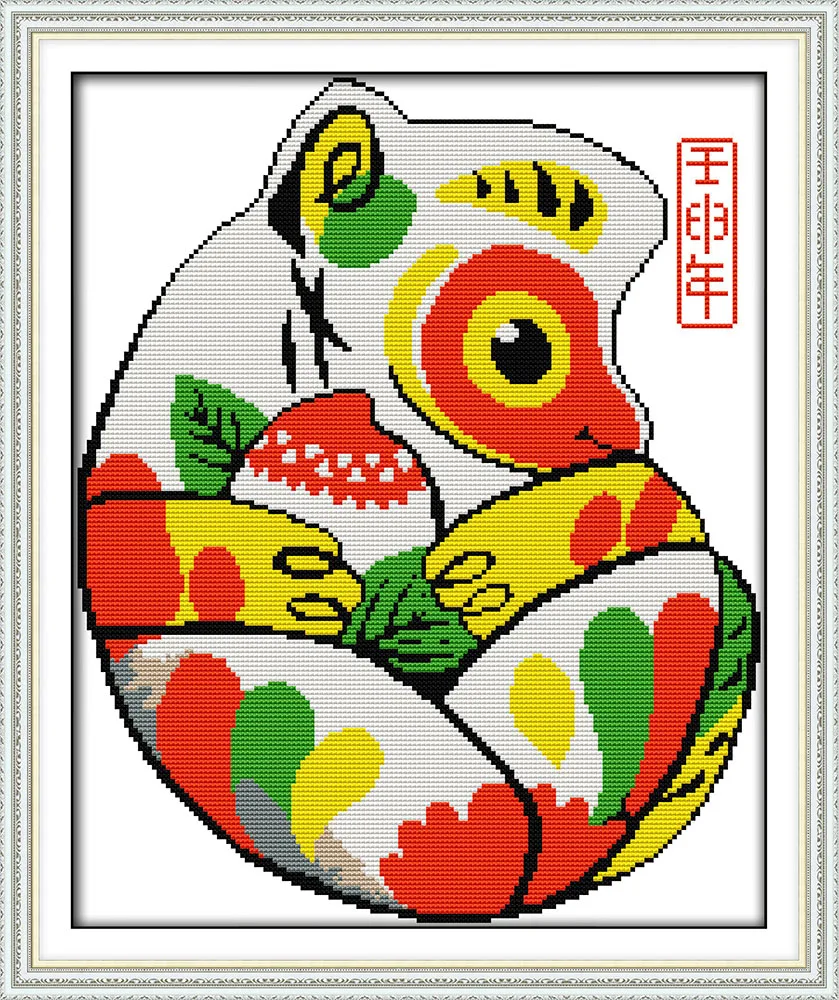 

The blessing monkey cross stitch kit Chinese cartoon aida 14ct 11ct cotton hand embroidery DIY handmade needlework supplies bag