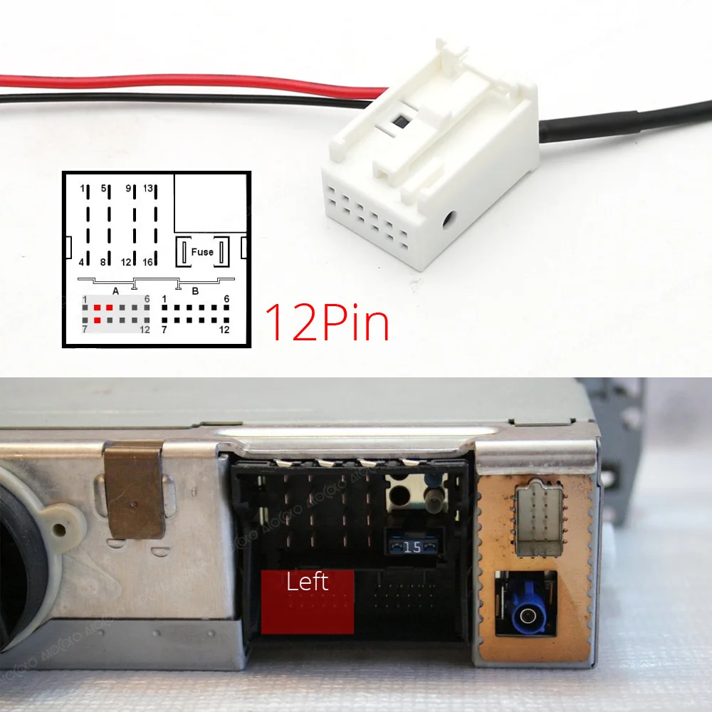 Bluetooth автомобильный набор свободные руки 12 штепселный разъем модуль AUX приемник