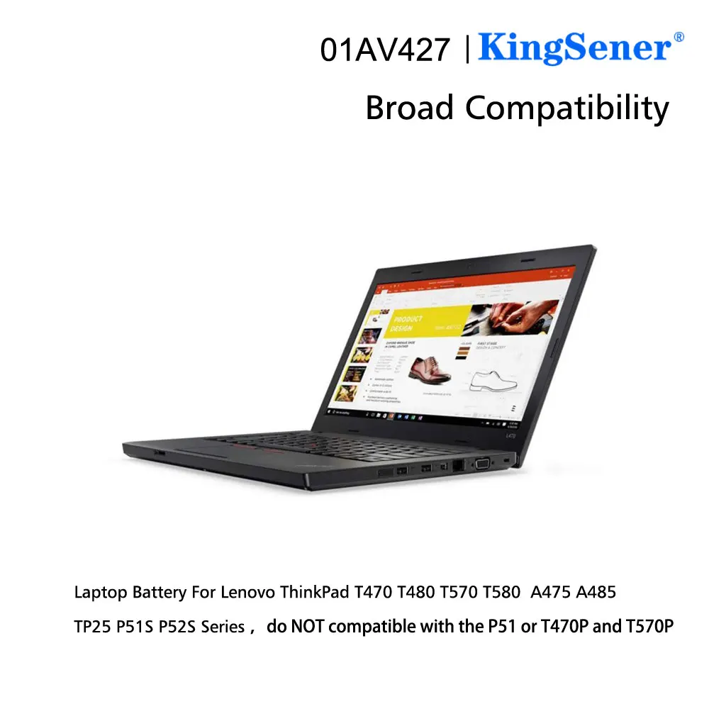 KingSener 10,8 В 6600 мАч ноутбук Батарея для lenovo ThinkPad T470 T480 T570 T580 P51S P52S 01AV427 01AV423 SB10K97580 61
