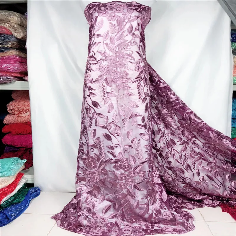 2018 Высококачественная африканская кружевная ткань Чистый золотой французский