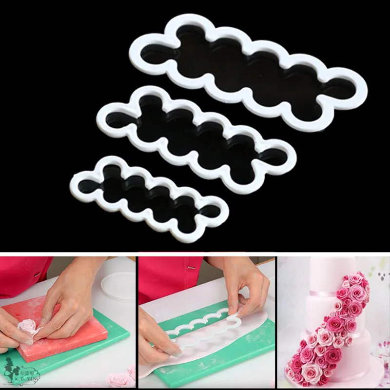 

ANGRLY Fondant Cutter 3pcs Rose Flower Plastic Cake Mold Fondant Mold Fondant Cake Decorating Tools Cake Tools Baking Mold