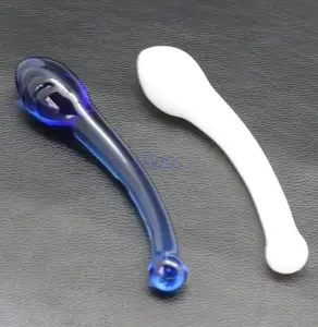 New Arrival Diameter 3.3cm white and blue glass dildo for female, fashion glass wand Masturbation sex toys, glass art adult toys