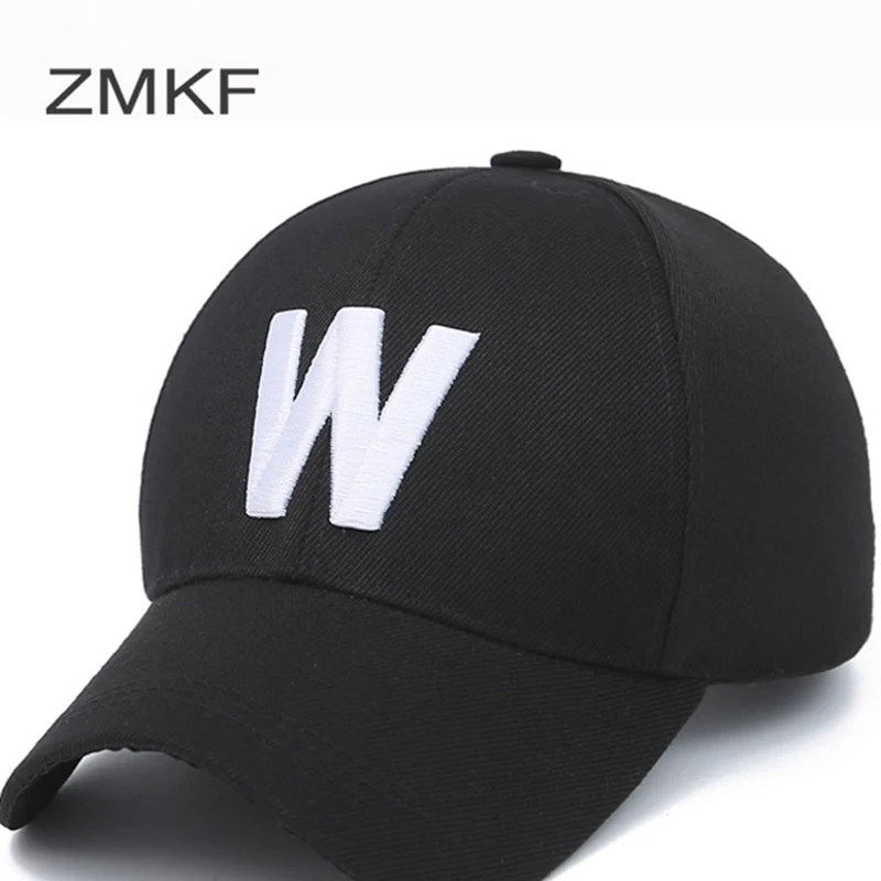 2018 ZMKF Новые досуговые гольф-шляпы с вышивкой буквы W бейсболка мужская и женская защита от солнца модная застежка на кнопку.