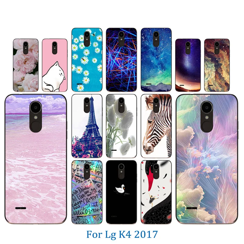 Luxury Flexible For LG K4 2017 Phone Case EU Version Pinky Pattern Soft Silicon TPU Full Protective X230 Shell |