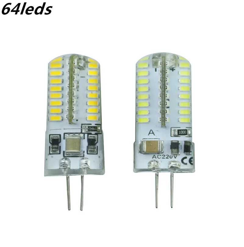 G4 24 светодиодный 32 48 Светодиодный 64 лампы 3014SMD хрустальный светильник DC12V/AC12V AC220V
