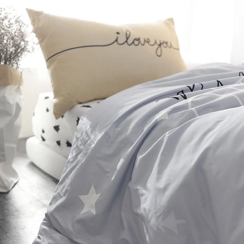 Панда постельное белье Fox комплект Черный и белый постельное белье с принтом в виде персонажей из мультфильма для детей/детский queen King 4 шт. постельное белье Простыня