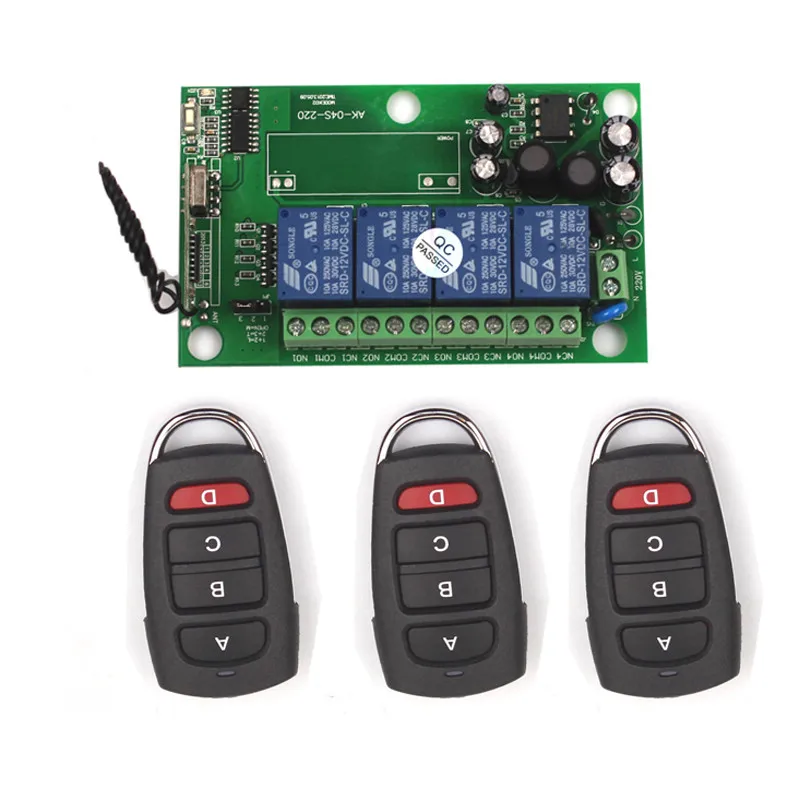 Sleeplion 220V 4 канала Беспроводной дистанционный переключатель реле 110V 4CH RF