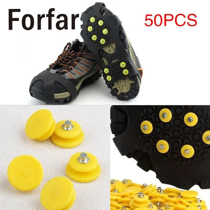 Forfar 50 шт. открытый зубы лазание лед снег кошки Спайк зимние противоскользящие бахилы для альпинизма Рыбалка Дорожный комплект