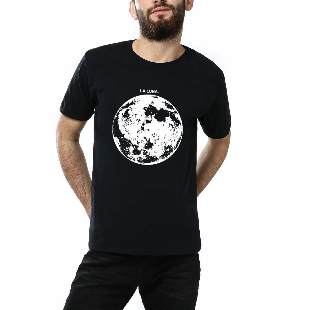 2019 футболка с короткими рукавами из хлопка принтом Земля черная одежда большого