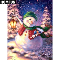 homfun full squareround drill 5d diy diamond painting snowman embroidery cross stitch 5d home decor gift a06241