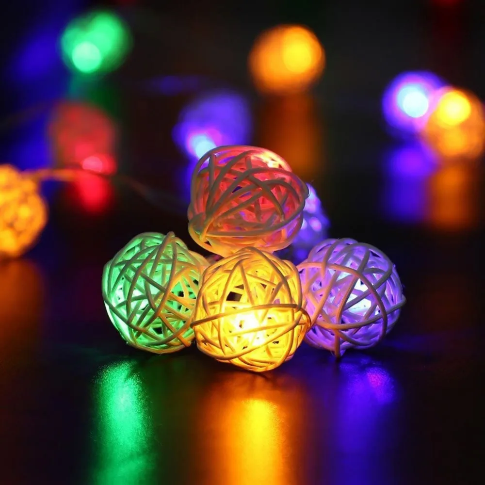 LumiParty горячее праздничное освещение 20 светодиодов 5 м цвет ротанговый шар