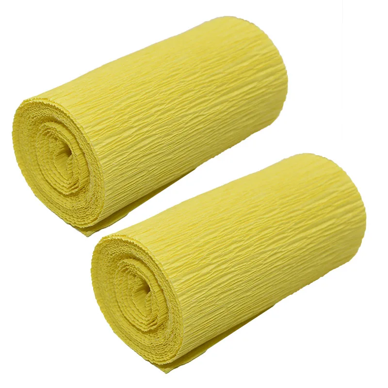 15 Light yellow 2 рулона, 250*10 см, оригами, гофрированная бумага, крафт-бумага для украшения свадебной вечеринки, сделай сам, подарки, цветы, упаковочный материал - Цвет: 15 Light yellow