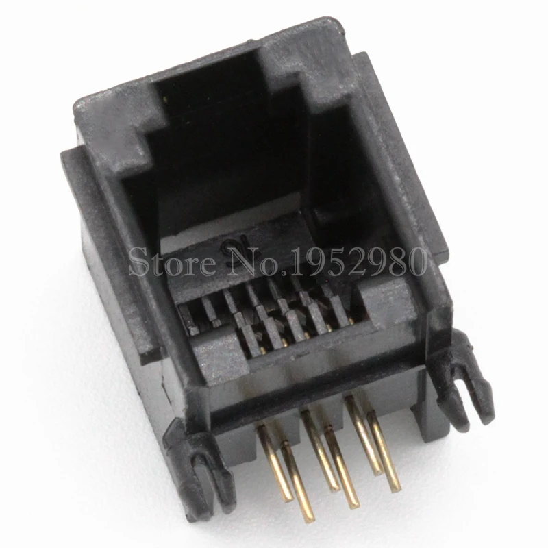 20 шт./лот RJ11 RJ45 разъем для телефона Ethernet 6P6C 55A 6 контактов золотой 15H с полями черный