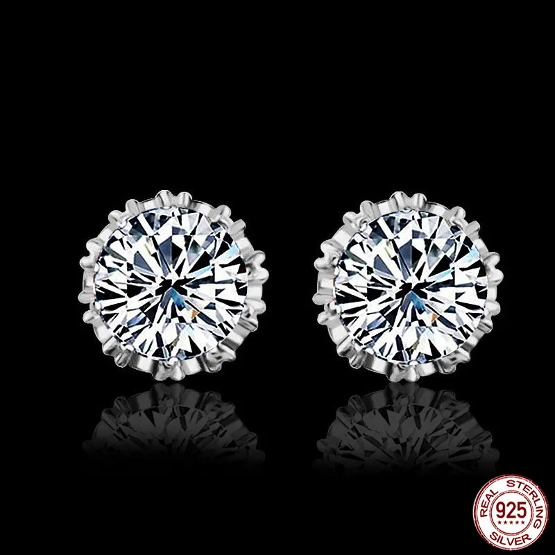 Серьги из стерлингового серебра 925 пробы 8 мм 2ct высококачественные серебряные