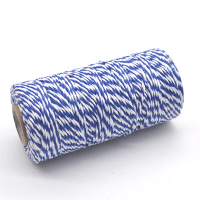 blue 101 100 м/рулон 2ply Bakers Шпагат Веревка хлопок шнуры Веревка для дома Рождественский подарок ручной работы упаковка ремесла проекты DIY - Цвет: blue 101